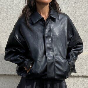 Lioness Black Kenny Leather Bomber